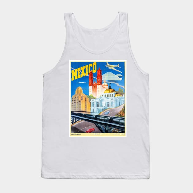 Vintage Travel Poster Mexico Tank Top by vintagetreasure